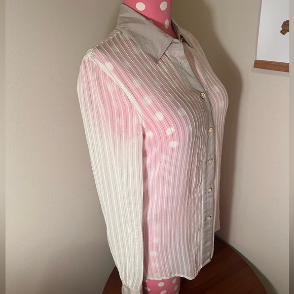 Tory Burch Misty Silk Blouse Ivory Combo Size 0 XS - Picture 13 of 15